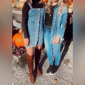 H&M Divided Blue Jean Overall Dress